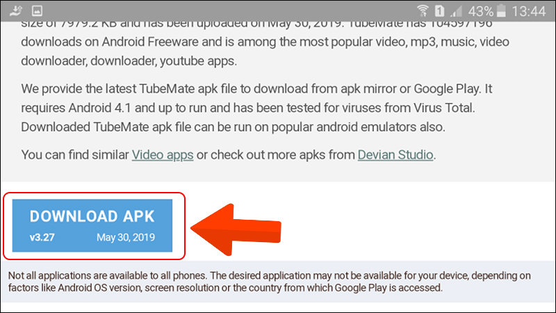 Chọn Download APK